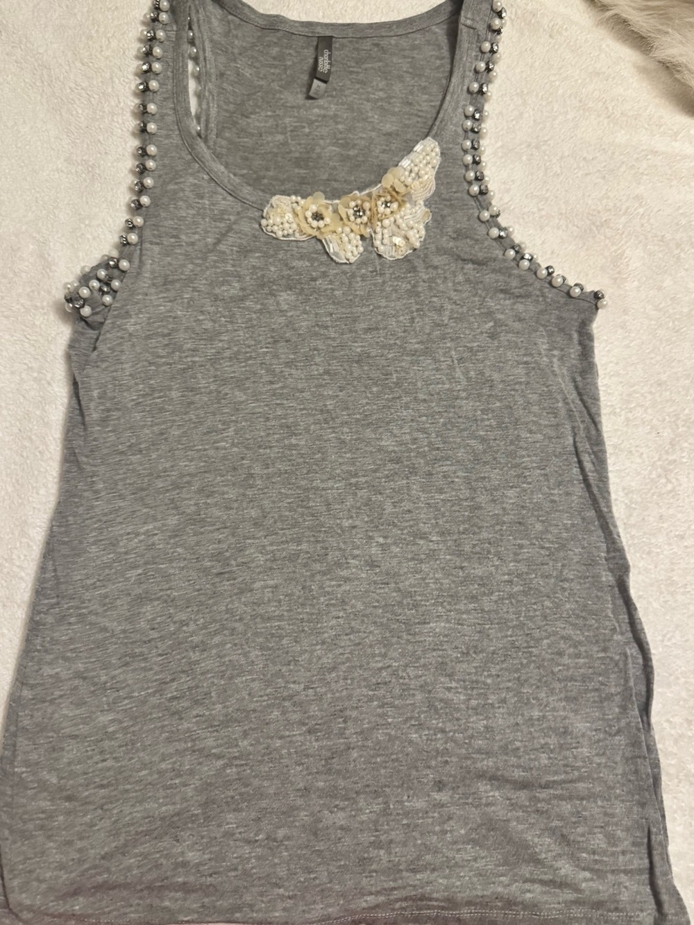 Charlotte Russe Embellished Tank Top with Beaded Accent